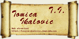 Tomica Ikalović vizit kartica